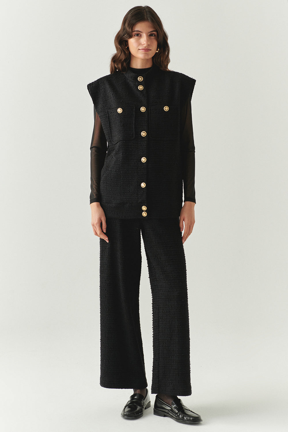 Goldie Sleeveless High Neck Vest