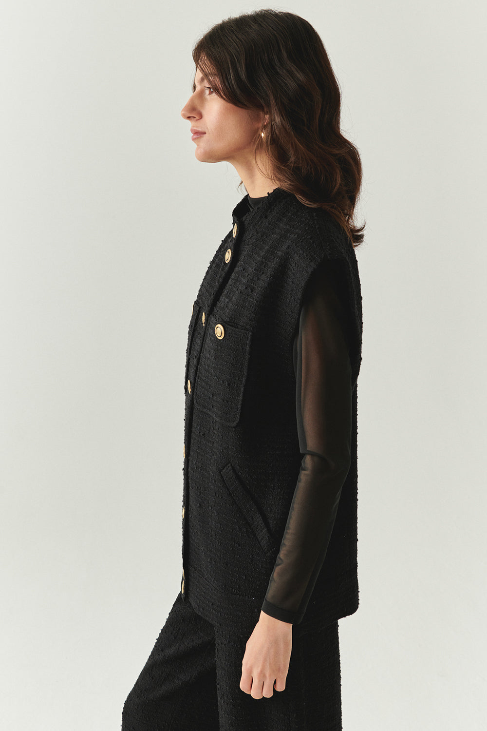 Goldie Sleeveless High Neck Vest