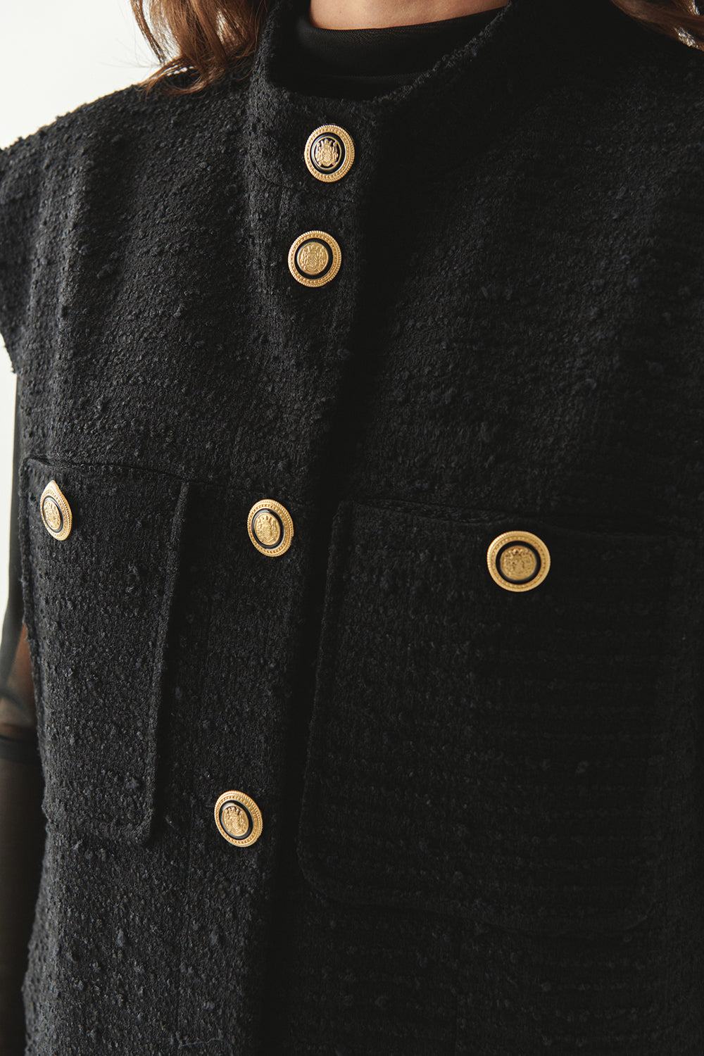 Goldie Sleeveless High Neck Vest