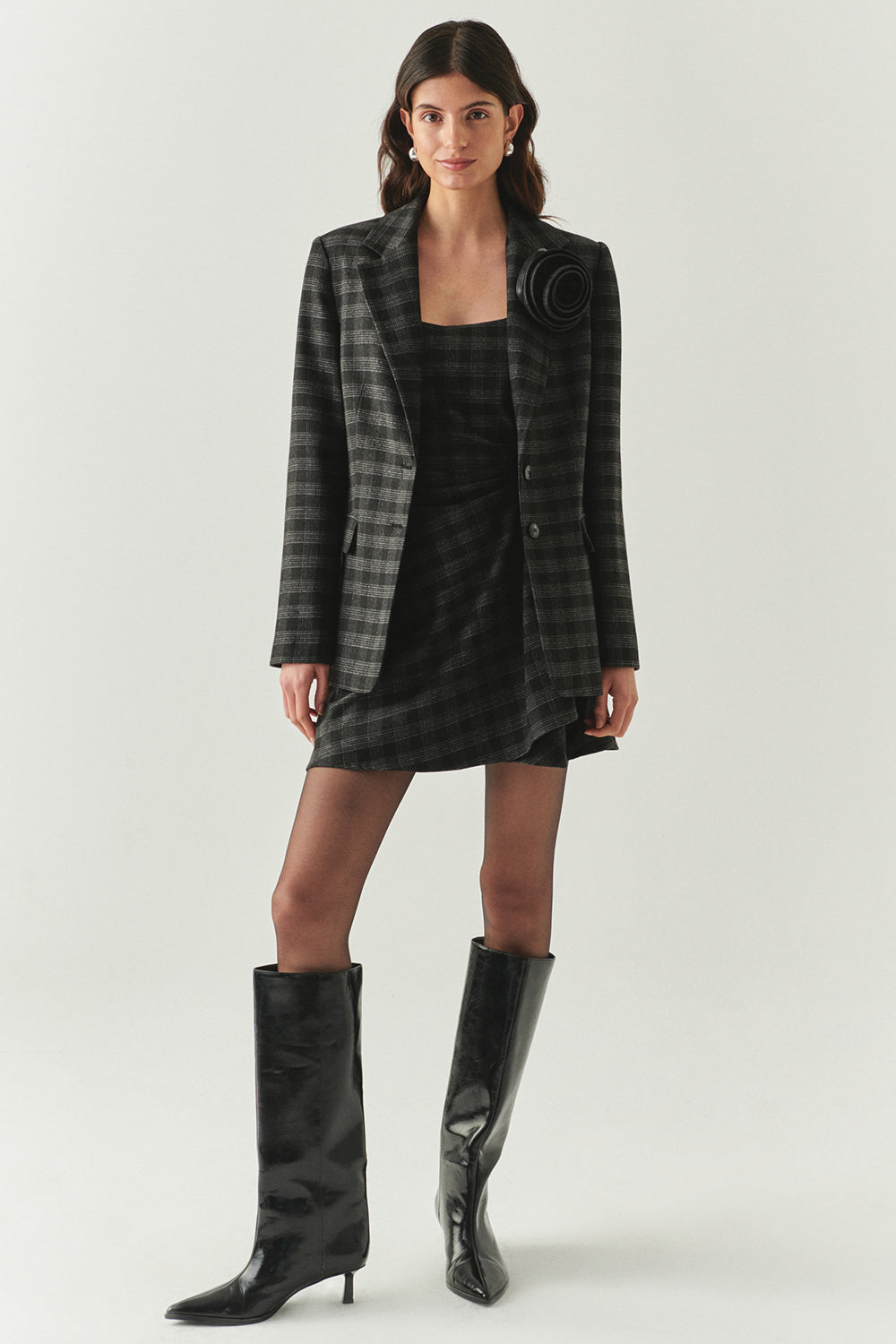 Jada Anthracite Sleeveless Mini Dress