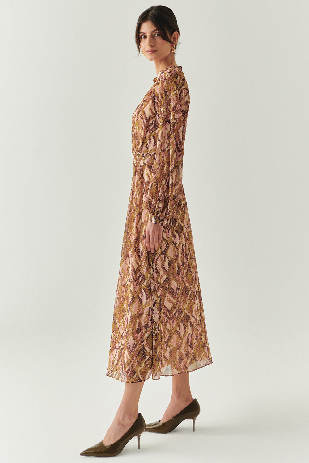 Kairi Long Sleeve Chiffon Dress
