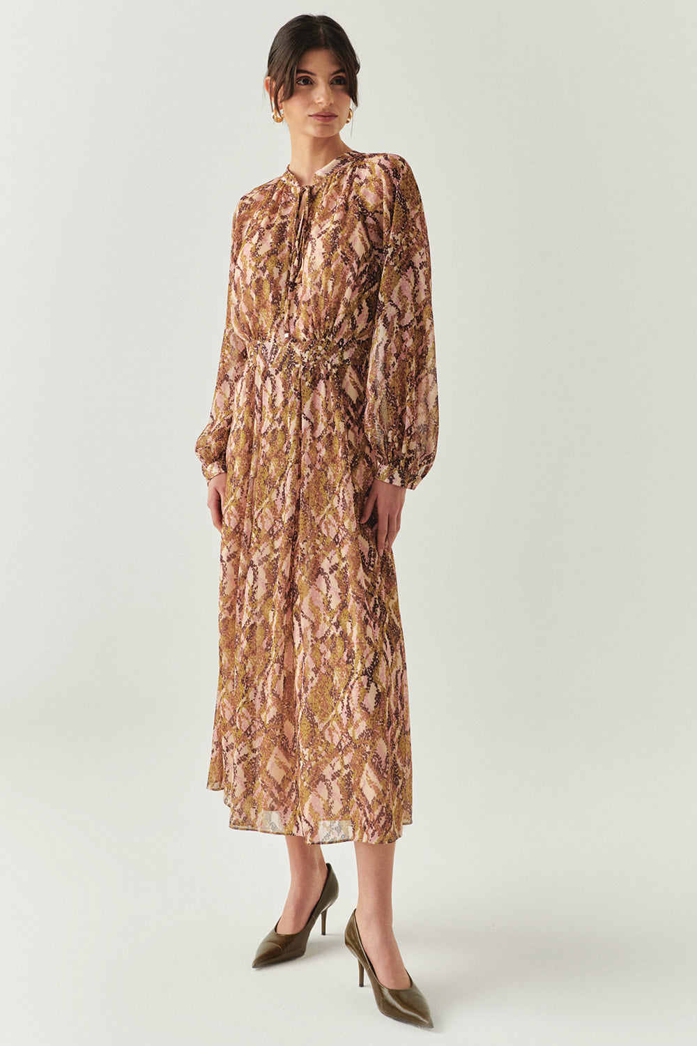 Kairi Long Sleeve Chiffon Dress
