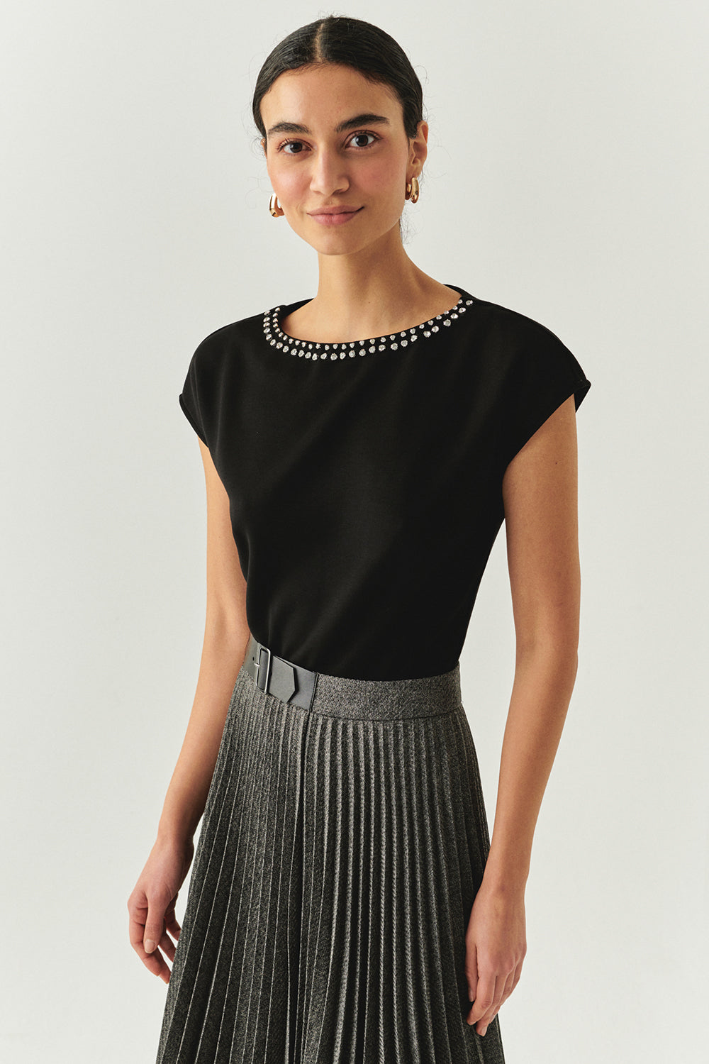 Scout Dropped Shoulder Boat Neck Knit Blouse