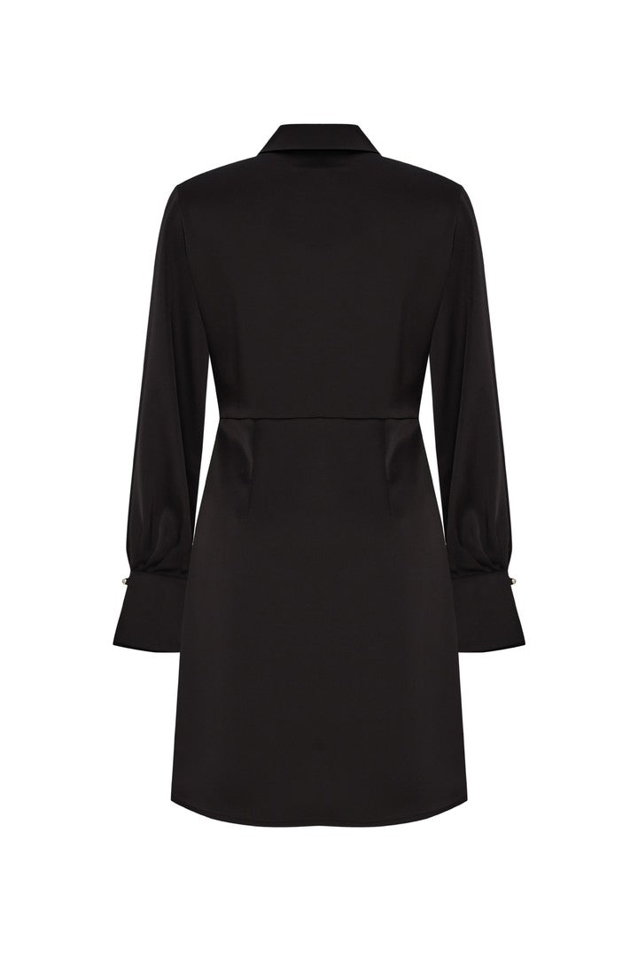 Wrap Mini Dress – BLACK