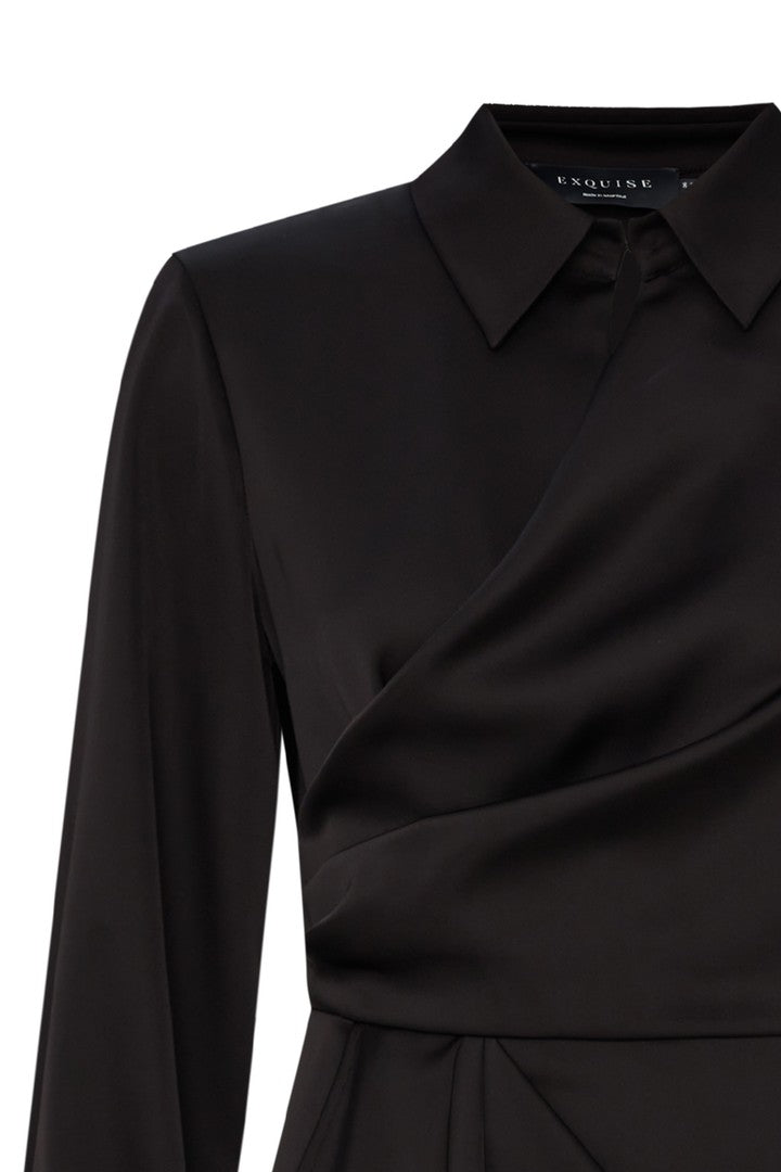 Wrap Mini Dress – BLACK