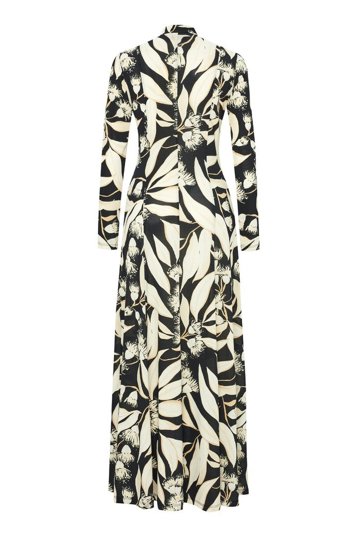 Regular High Neck Floral Maxi Dress - Multi Color