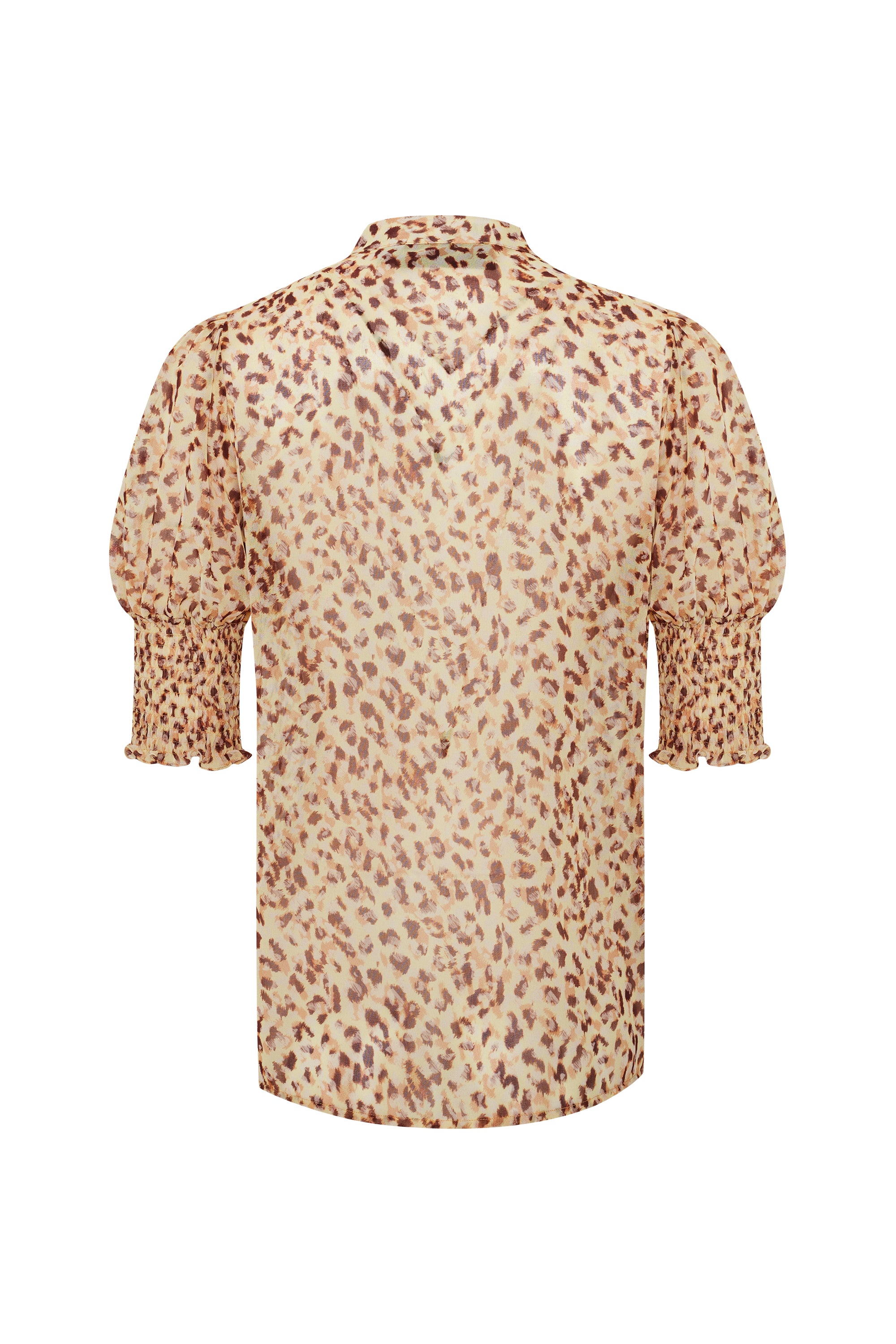 Esther Patterned Ruffle Piping Chiffon Shirt - MULTICOLOR