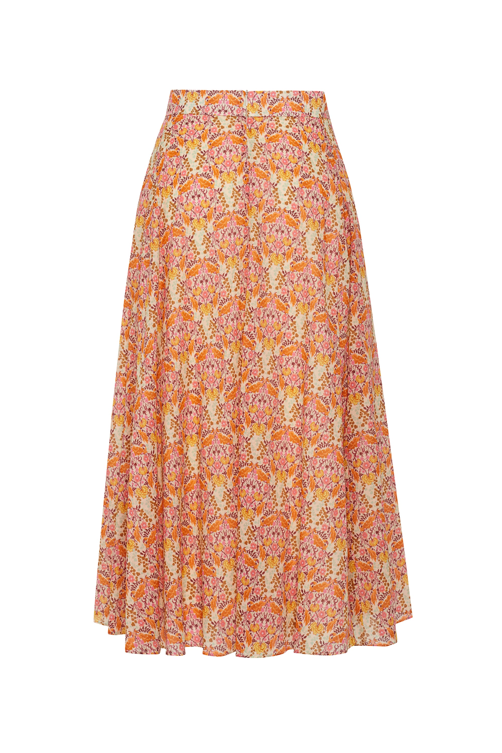 Floral Print Midi Skirt - Multi Color