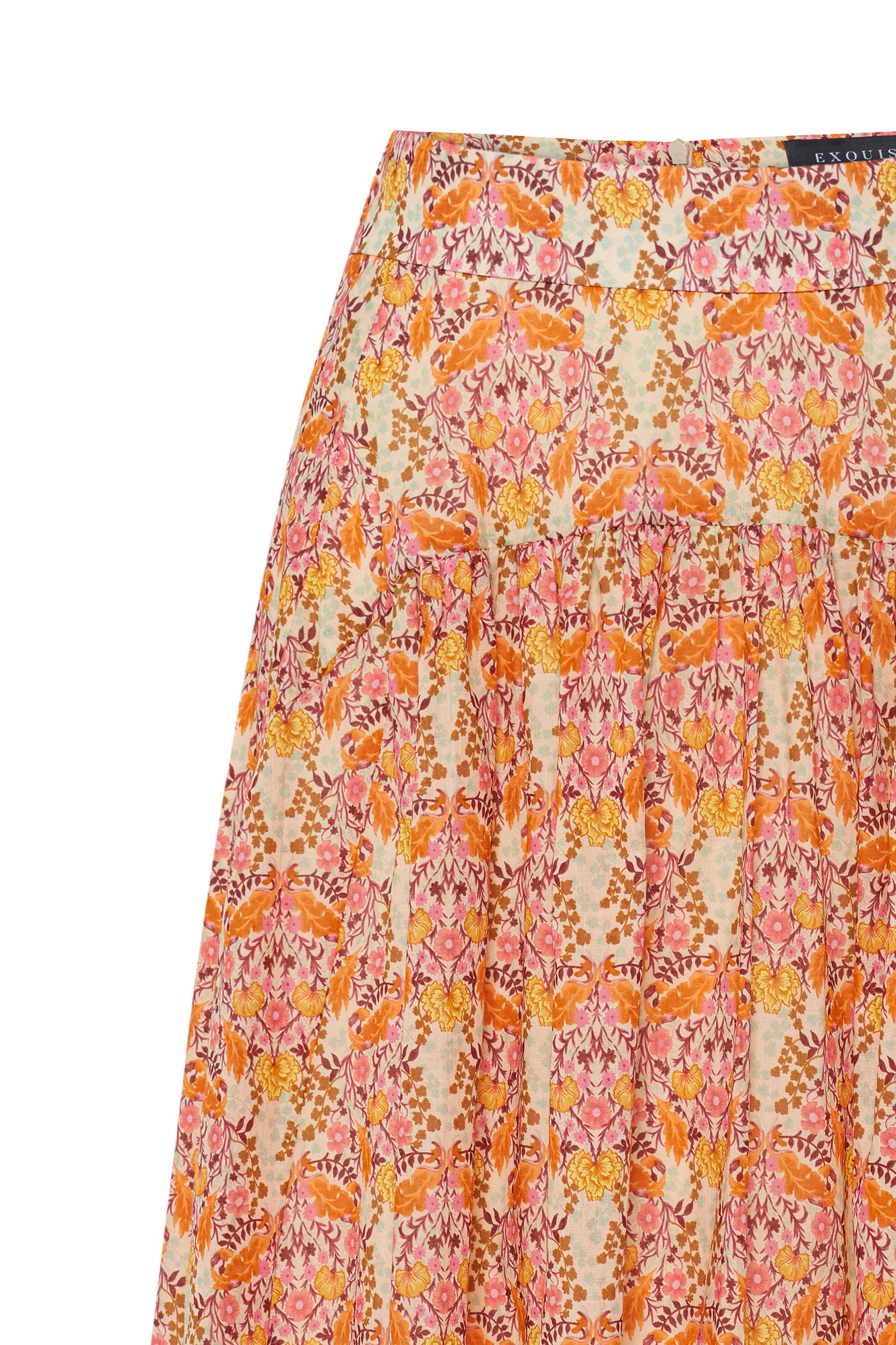 Floral Print Midi Skirt - Multi Color