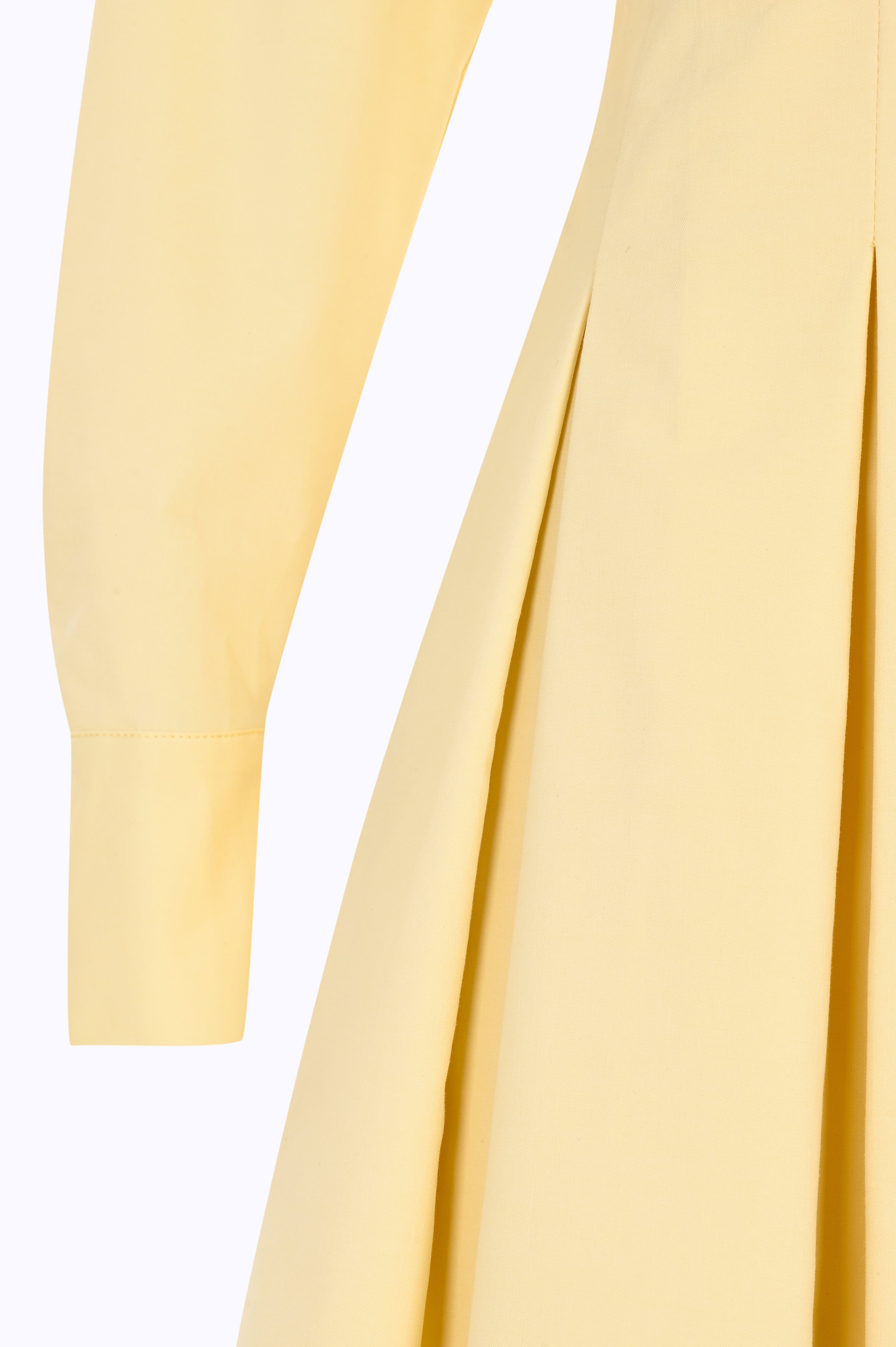 Finley Pleated Dropped Shoulder Mini Shirt Dress - YELLOW