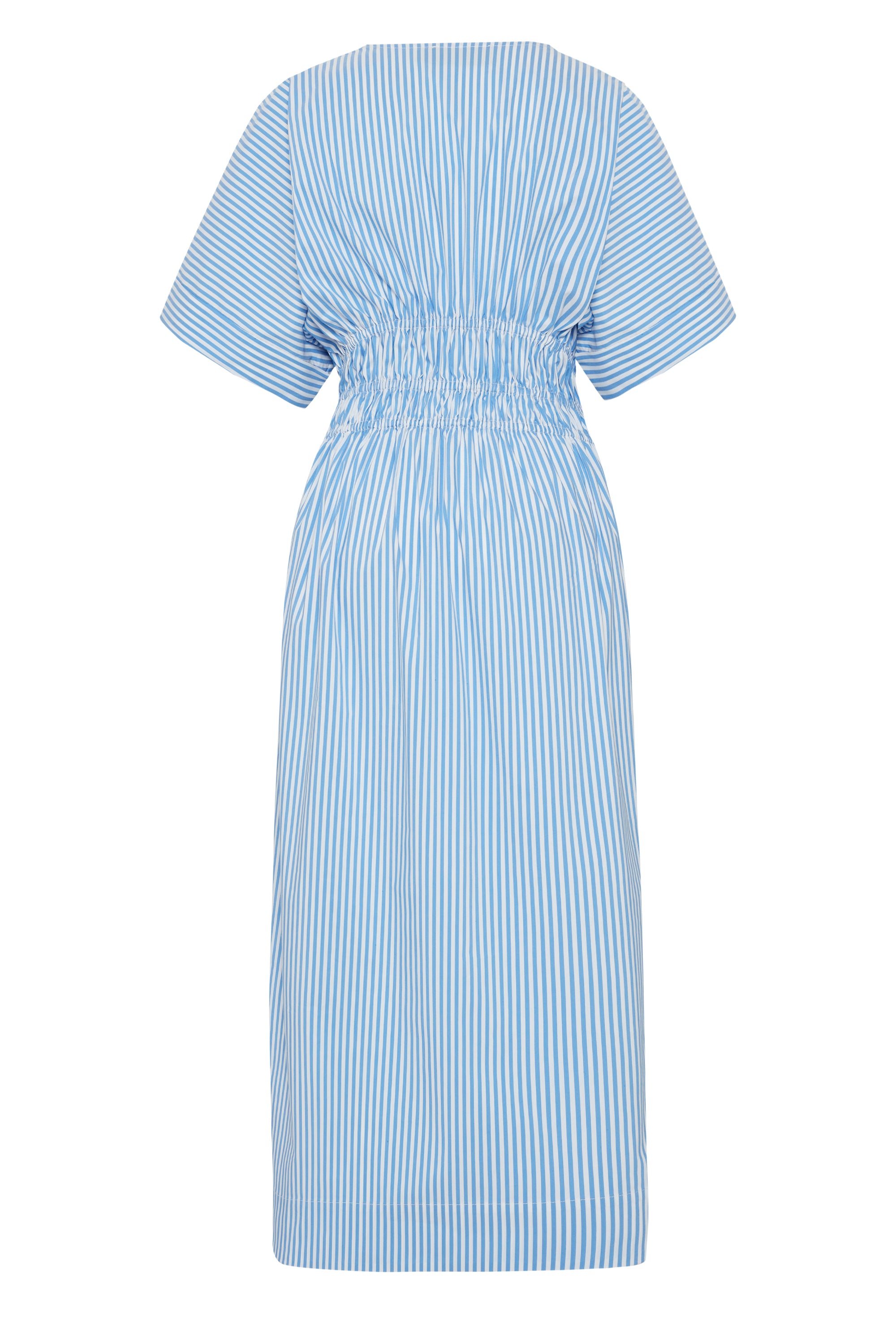 Presley Batwing Drawstring Midi Dress - BLUE
