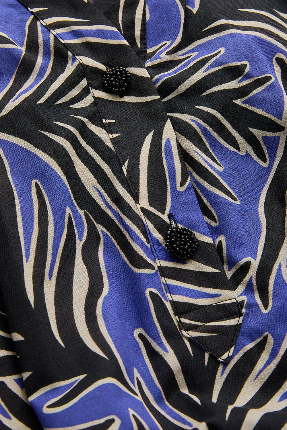 Leaf Print Drawstring Cotton Mini Dress - MULTICOLOR