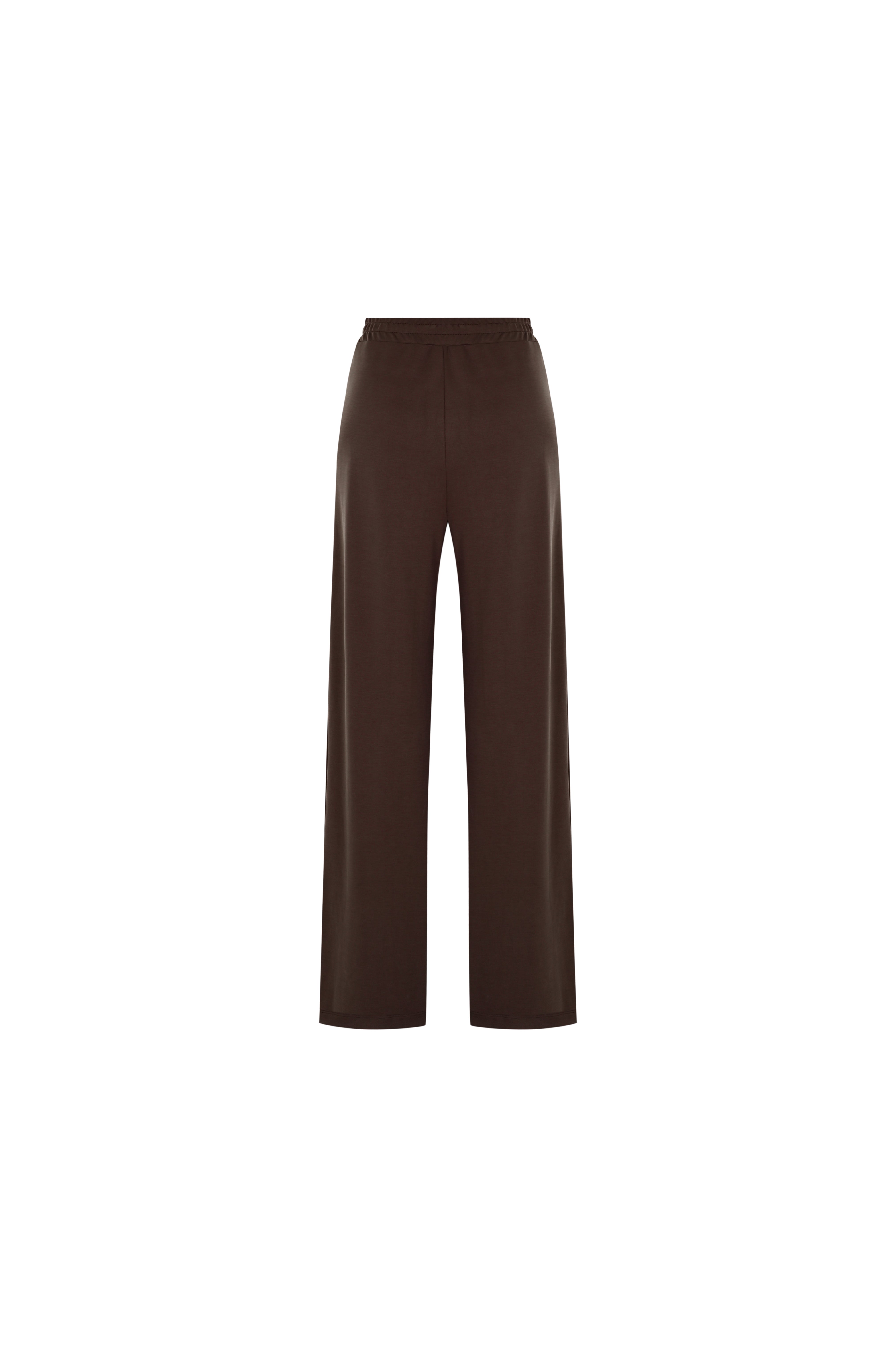 Kira Wide Leg Knit Pants - BROWN