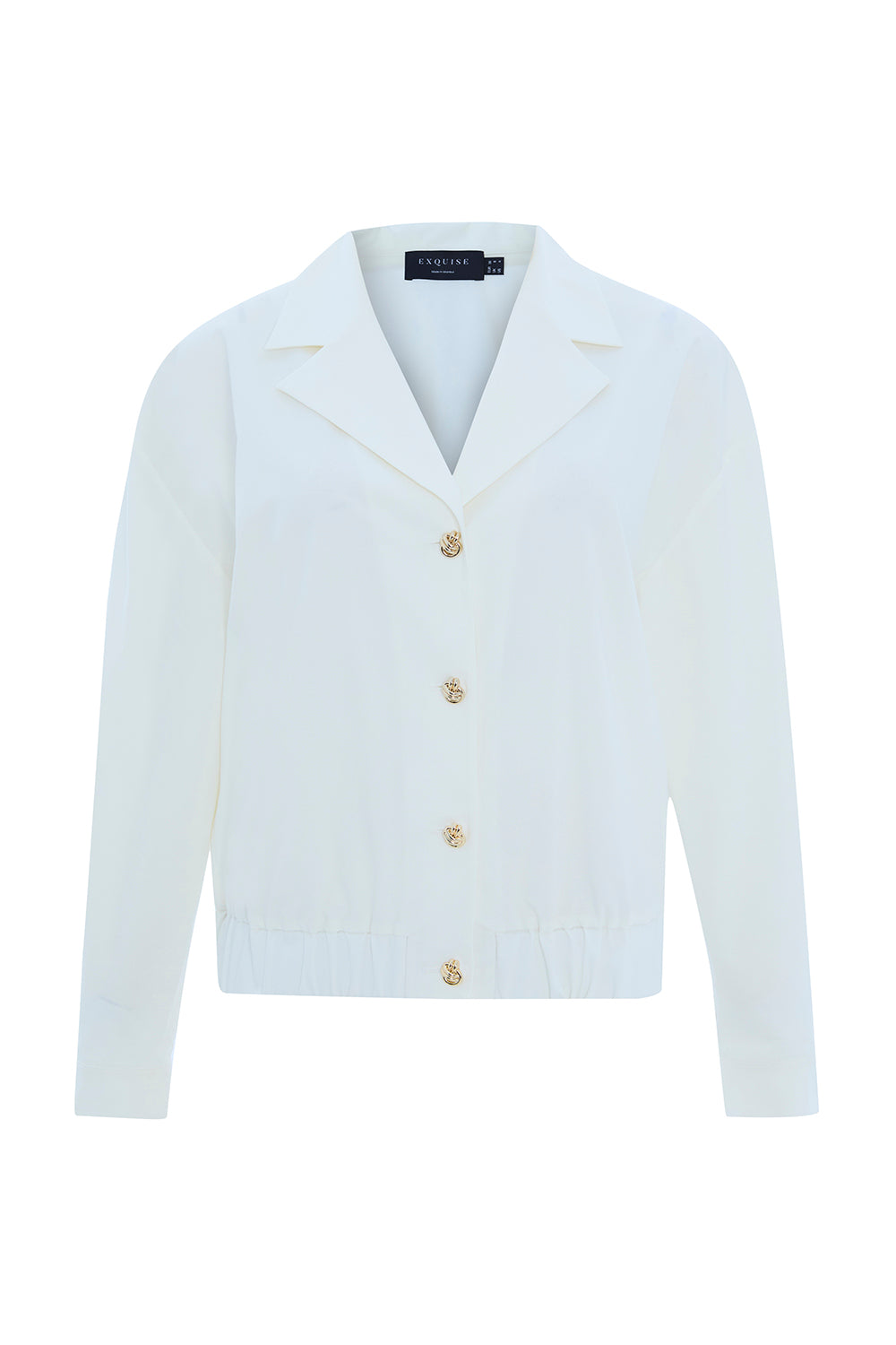 Romina White Shawl Collar Jacket
