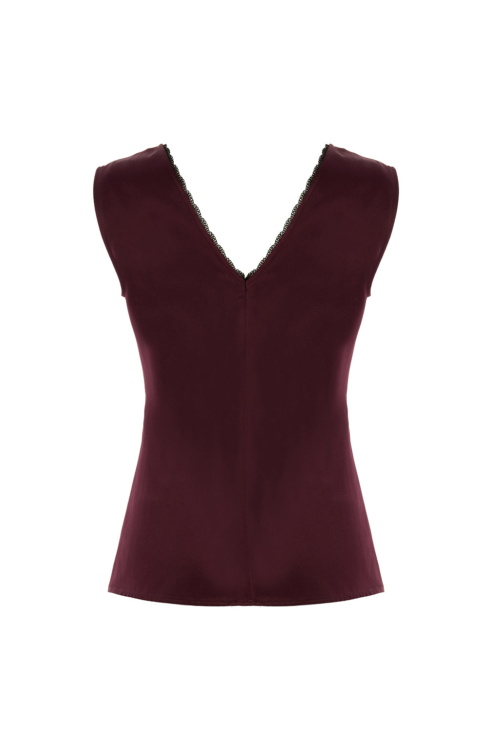 V-Neck Satin Look Blouse – RED