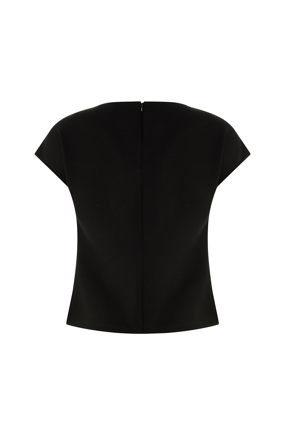Boat Neck Knit Blouse - Black