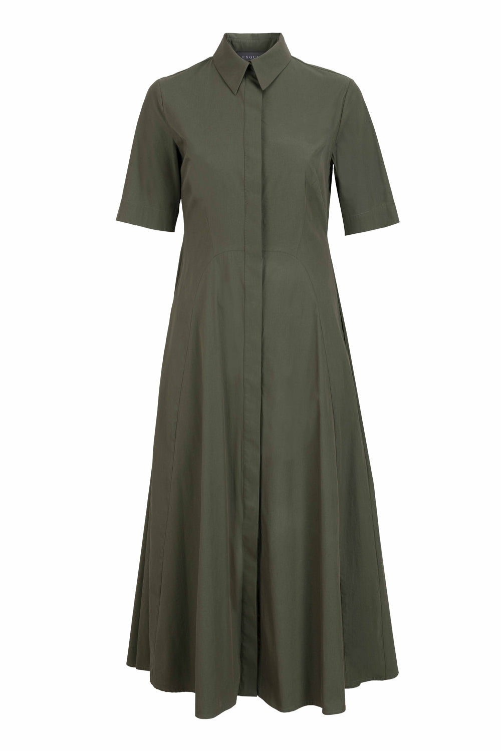 Cotton Khaki Regular Shirt Dress
