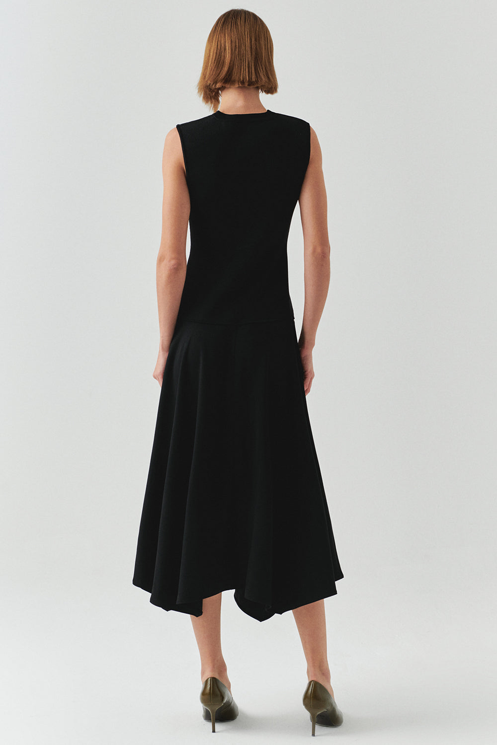 Hadlee Ribbed Top Poplin Skirt Sleeveless Dress