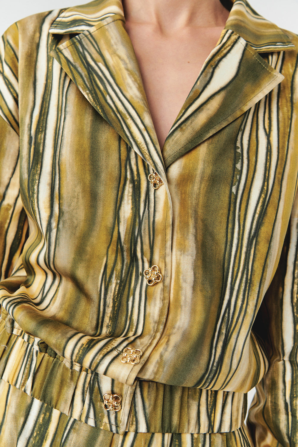 Melina Multi-Color Striped Open Collar Jacket