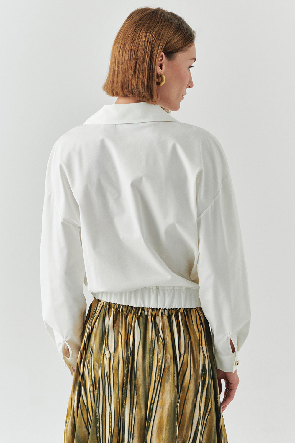 Romina White Shawl Collar Jacket