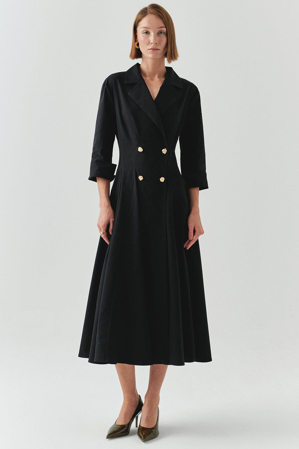 Estelle Pocketed Jacket Collar Dress