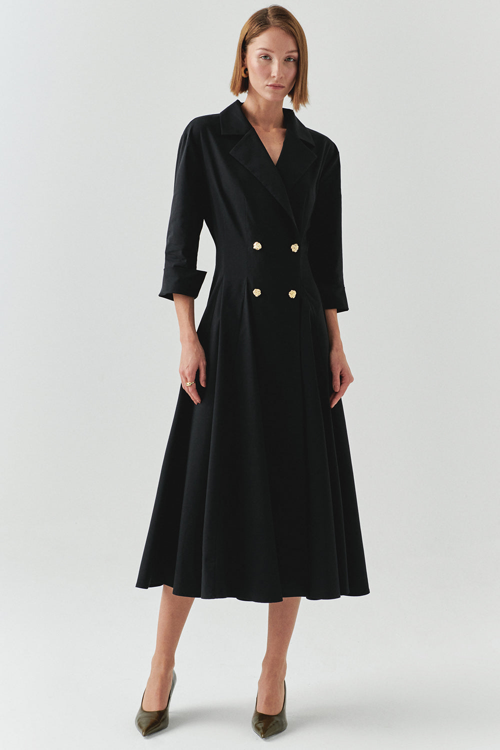 Estelle Pocketed Jacket Collar Dress