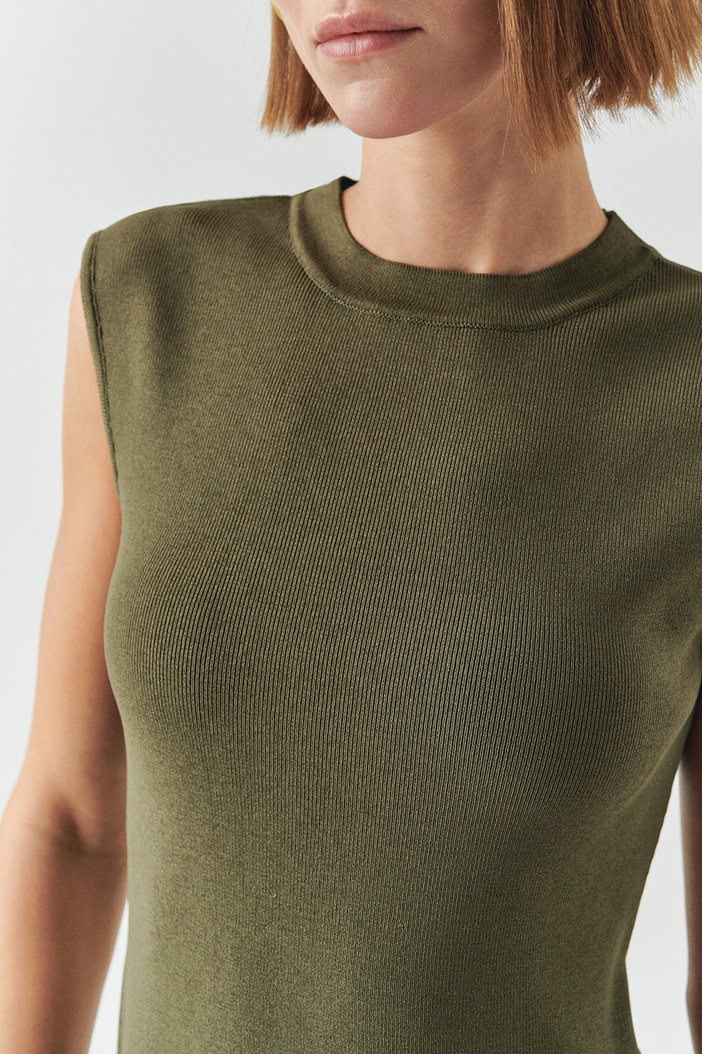 Hadlee Ribbed Top Poplin Skirt Sleeveless Dress