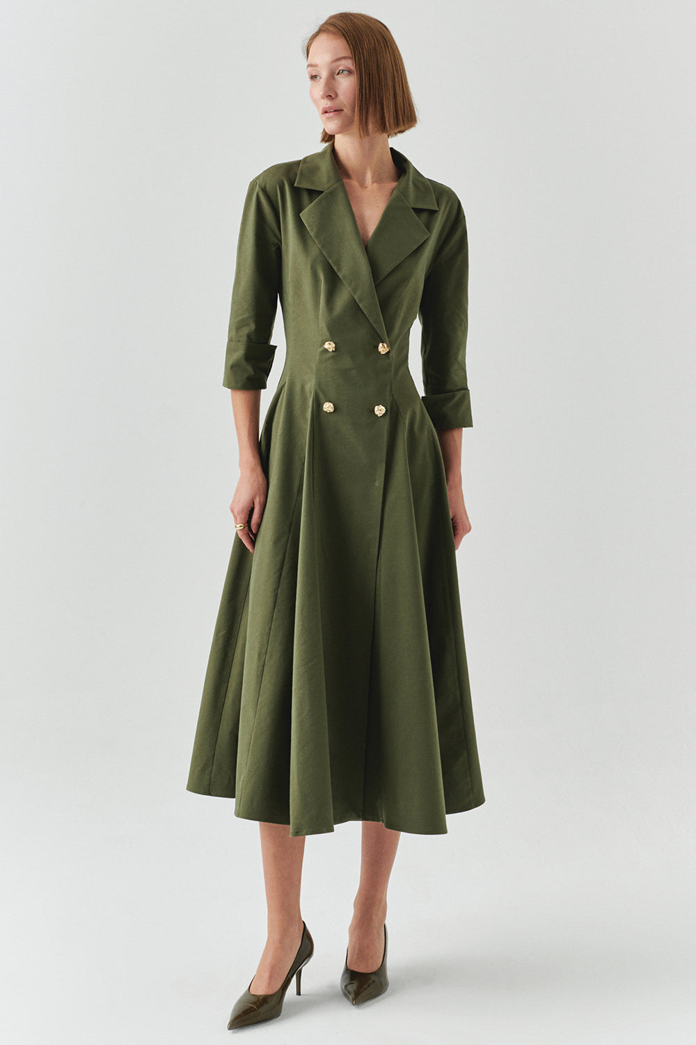 Estelle Pocketed Jacket Collar Dress
