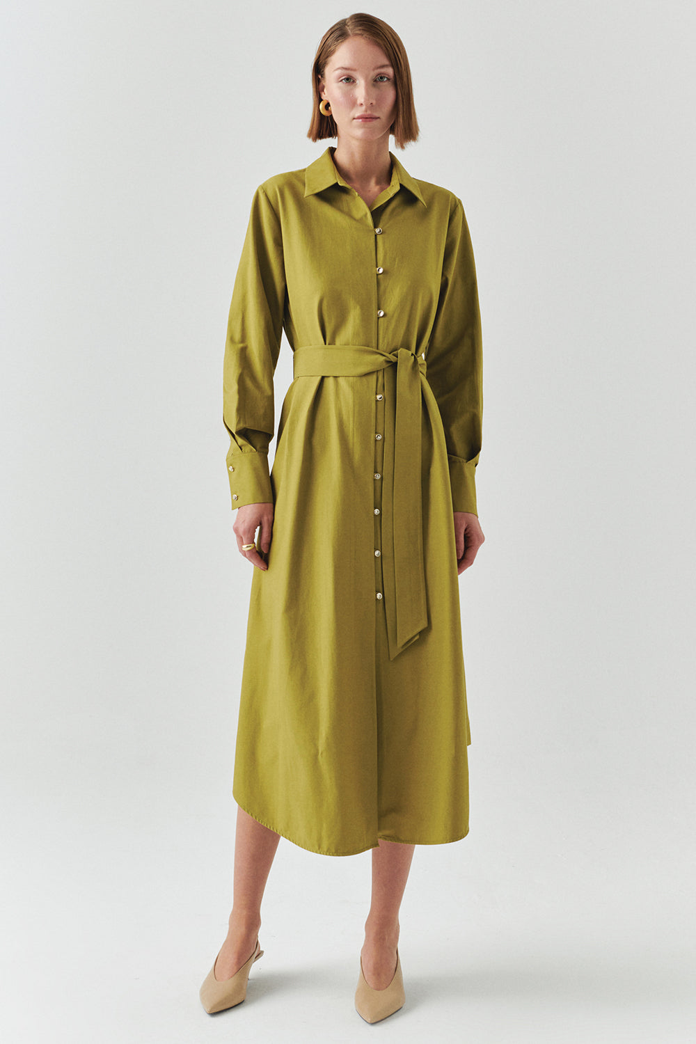 midi green shirt dress Mckinley Midi Dress