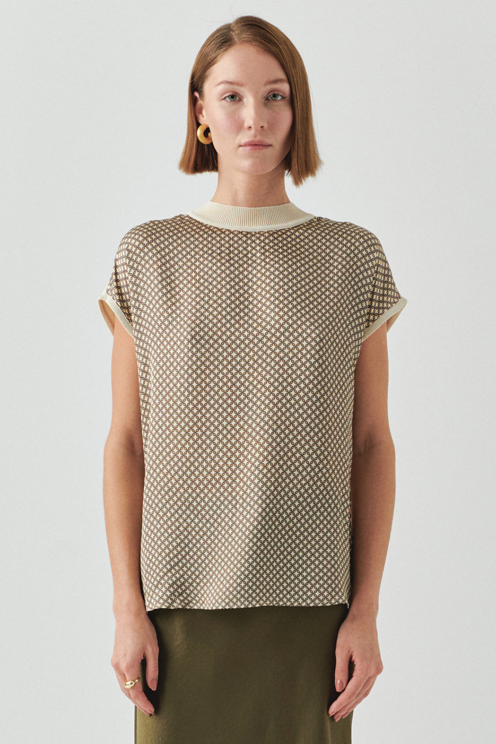 Pennyhort Sleeve Crew Neck Blouse