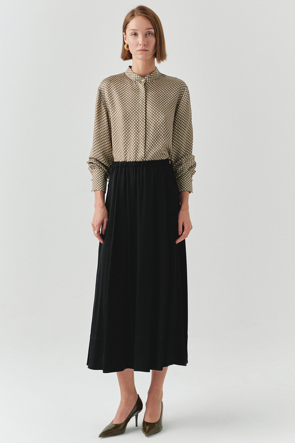 Eilenn Sheer Viscose Maxi Skirt