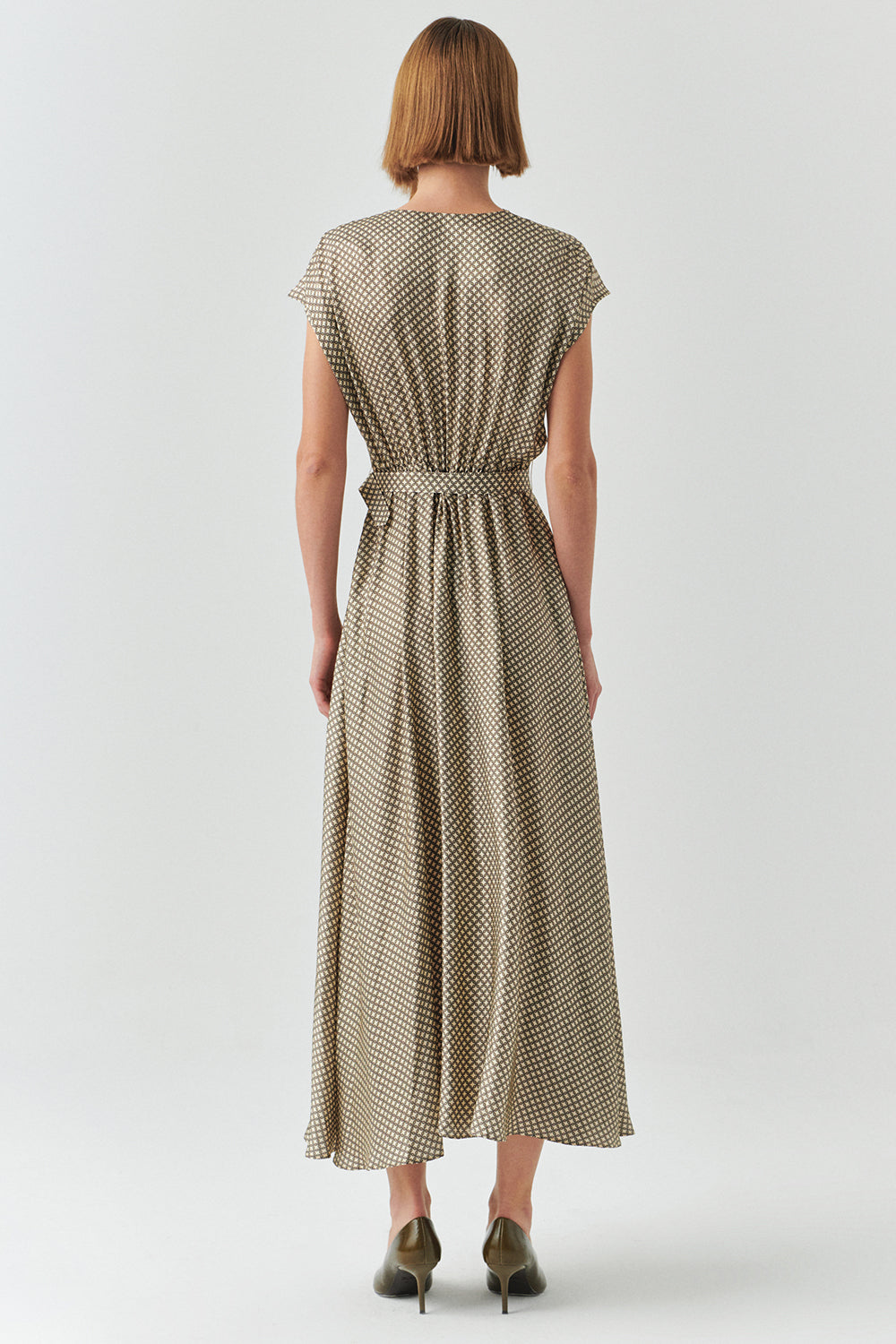 Leslie Geo Printed Cowl Neck Dress