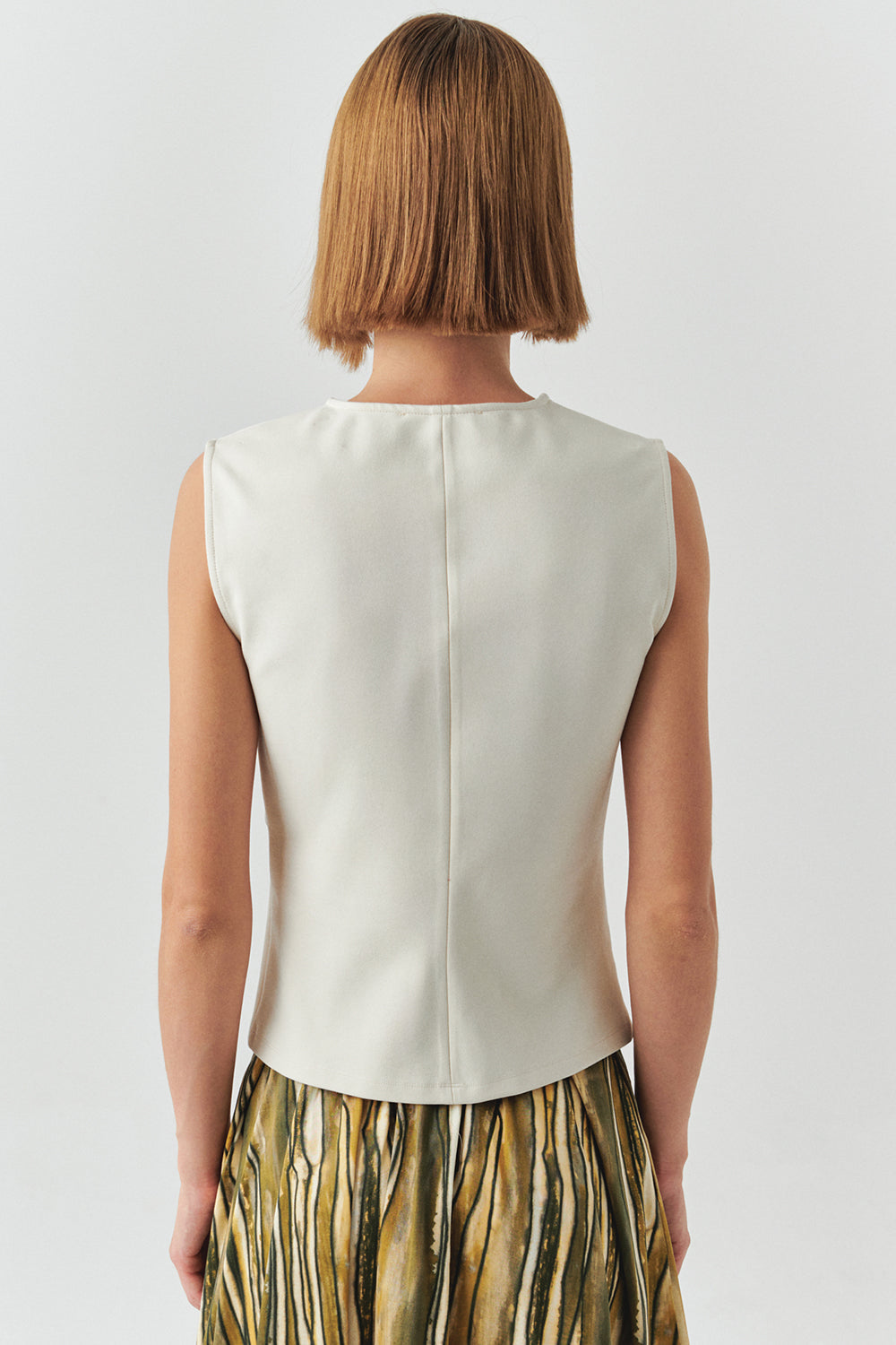 Baylor Beaded Sleeveless V-Neck Knit Blouse