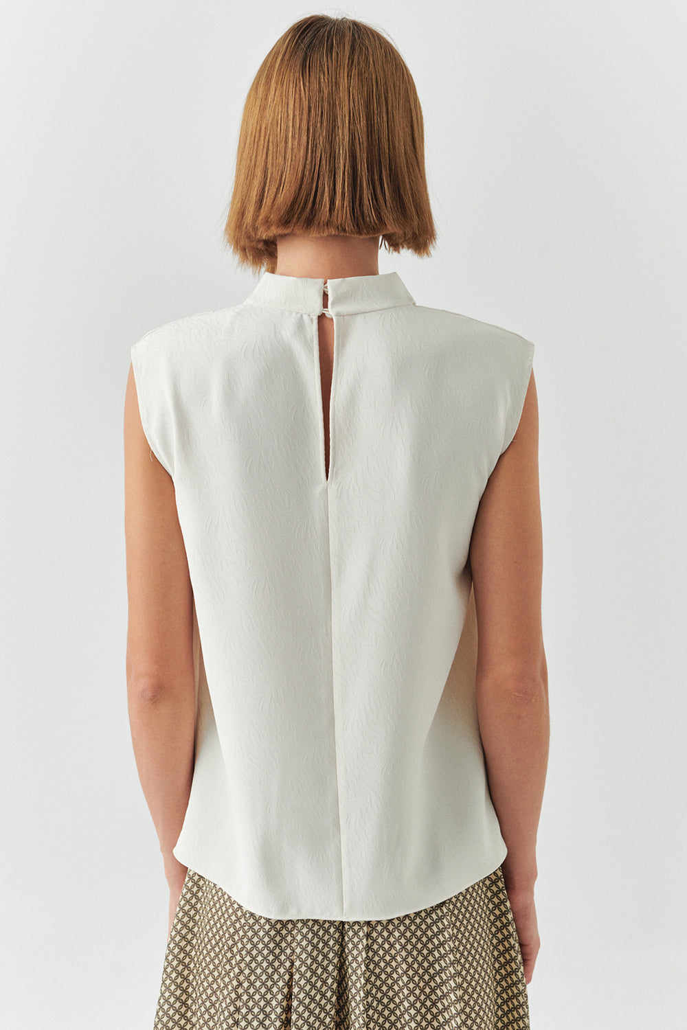 Ashlyn Cream Sleeveless Cowl Neck Blouse