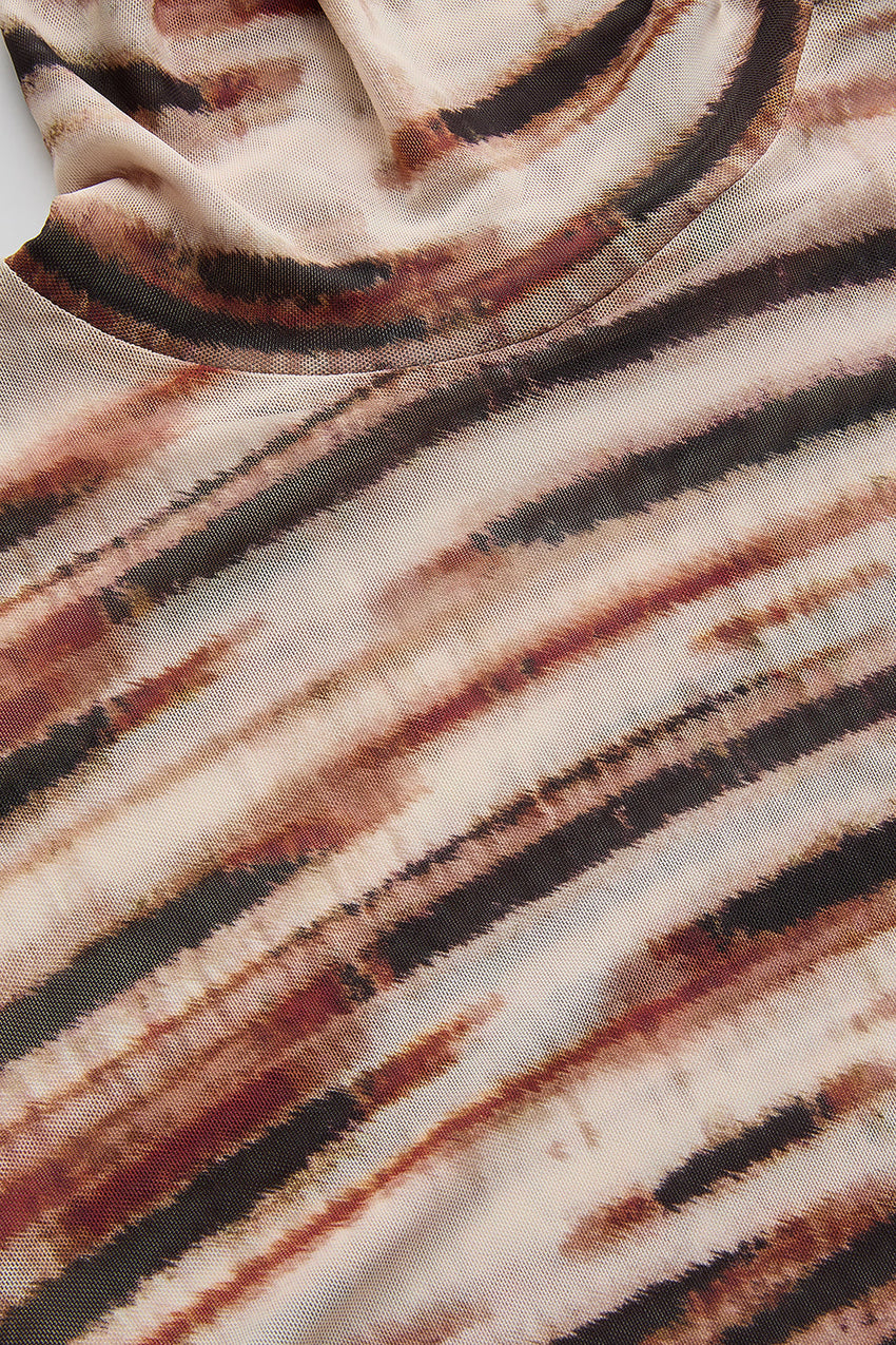 Cheyenne Multicolor Long Sleeve Mesh Turtleneck