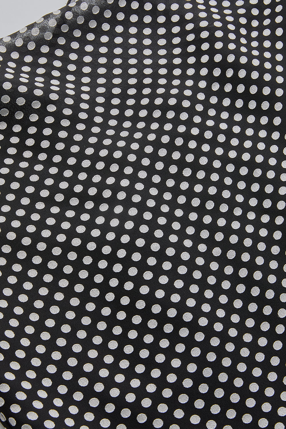 Polka Dot Cowl Neck Slit Detail Regular Midi Grey Black Dress Grey Black