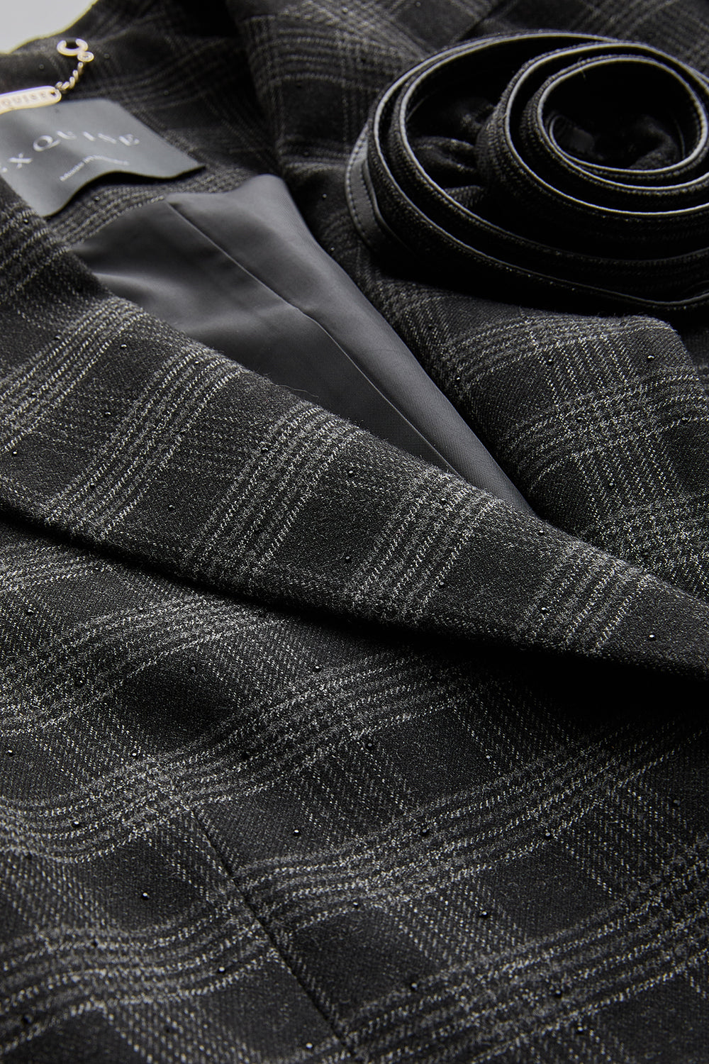 Amiri Anthracite Plaid Collar Jacket with Pockets