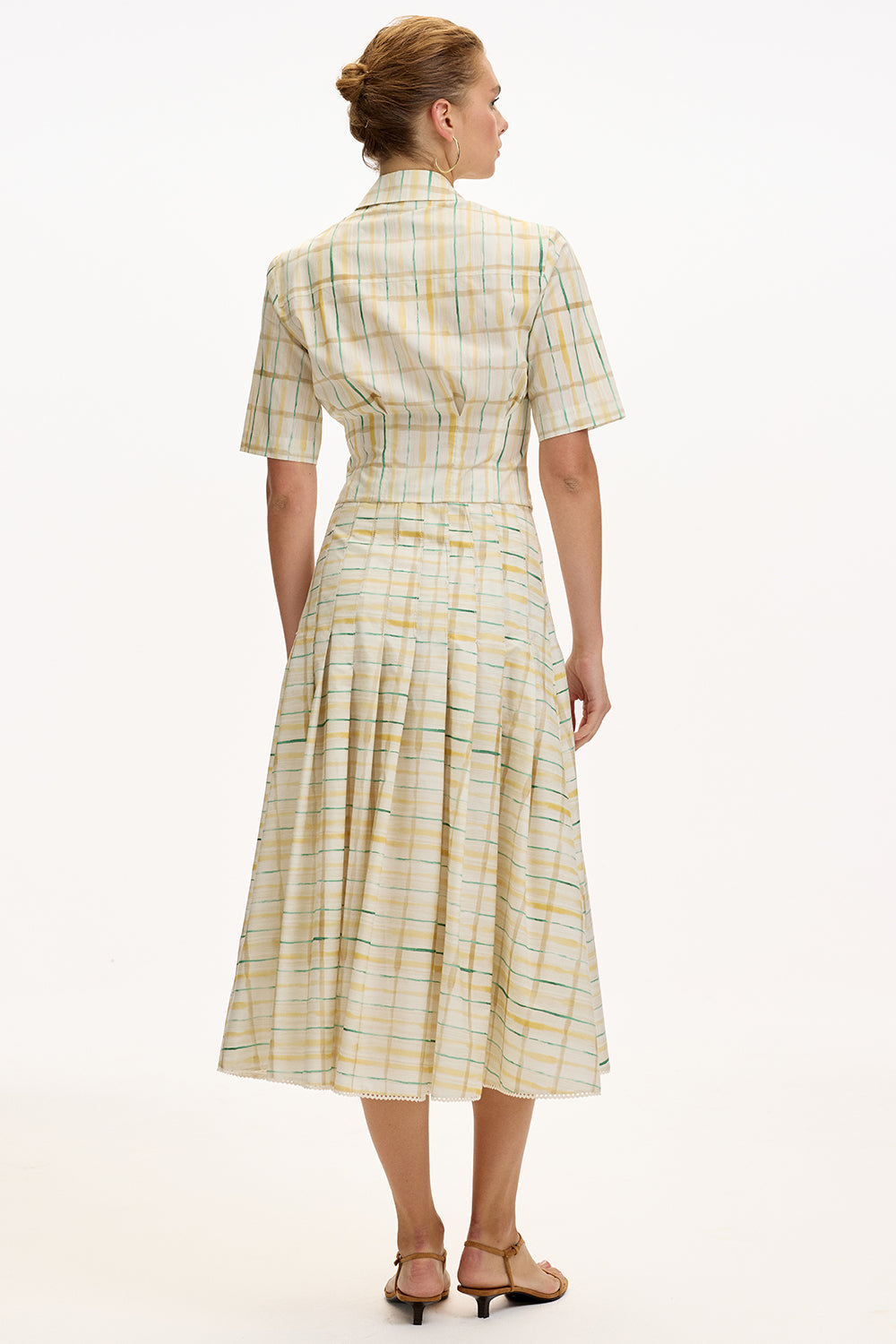 High Waist Woven Midi Skirt - MULTI COLOR