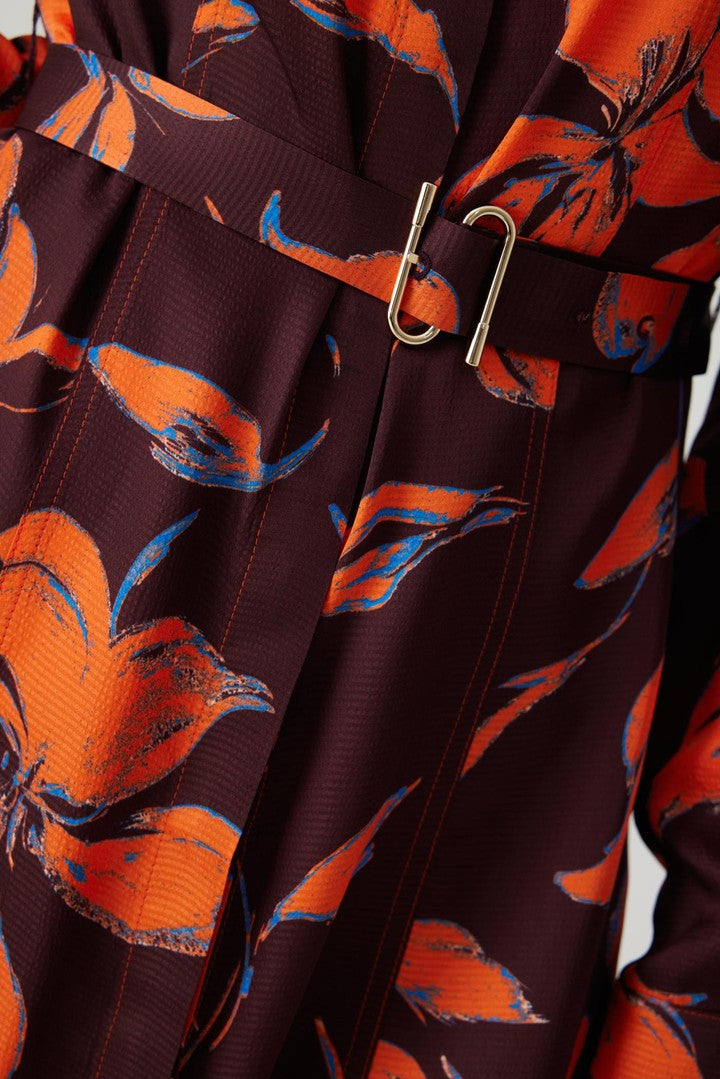 Regular Fit Floral Print Midi Dress