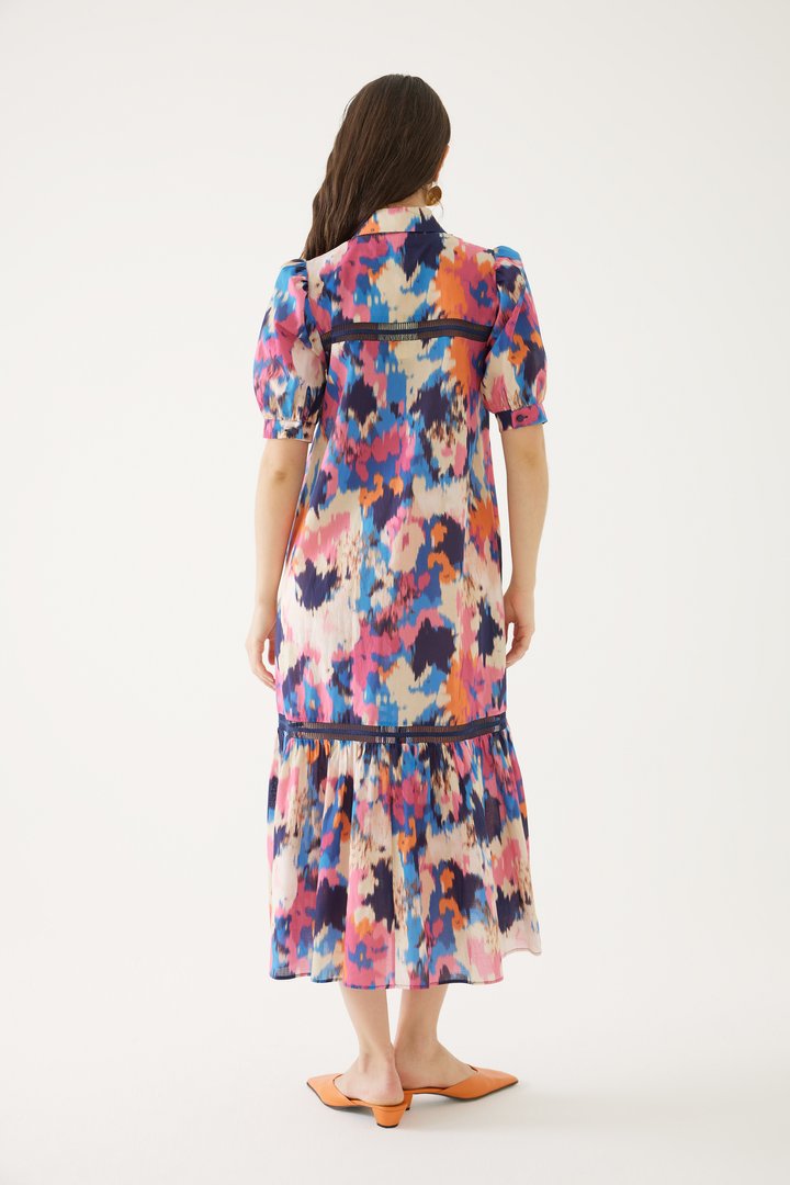 Abstract Print Shirt Dress