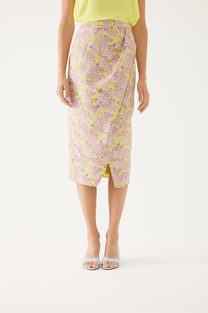 Wrap Style Skirt Design with Floral Pattern