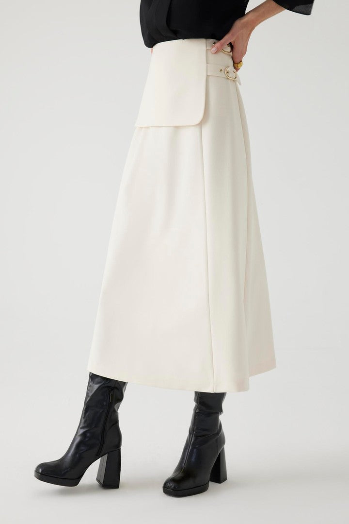 Slim Fit Midi Skirt with Belt