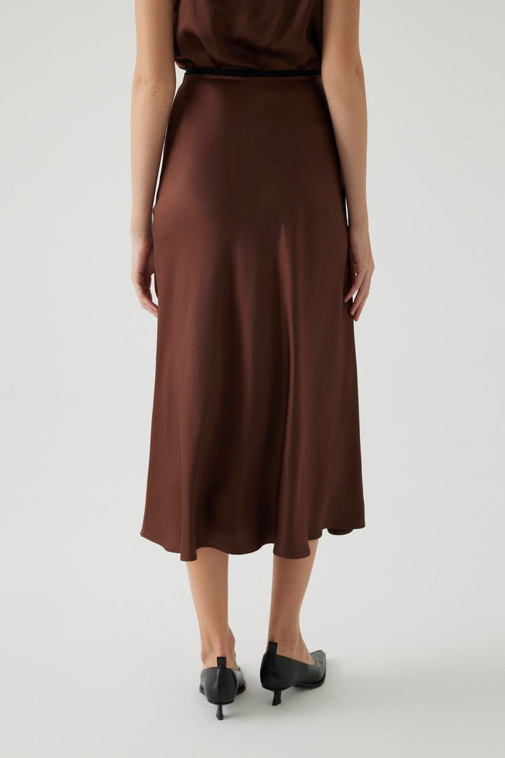 Regular Fit Satin Midi Skirt