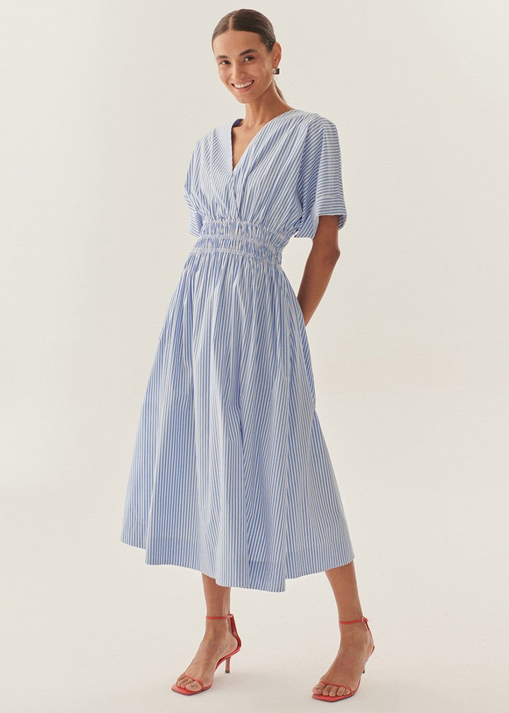 blue dress for baby girl Presley Batwing Drawstring Midi Dress
