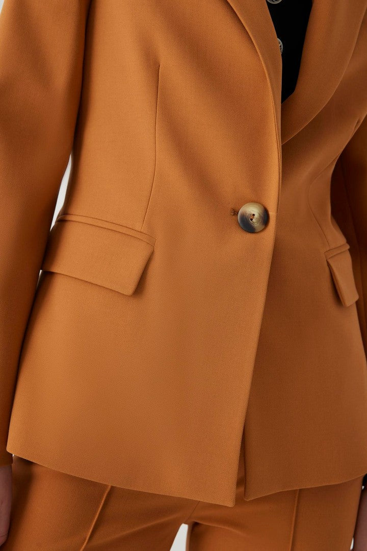 Cinnamon Slim Fit Blazer Jacket with Wrap Front