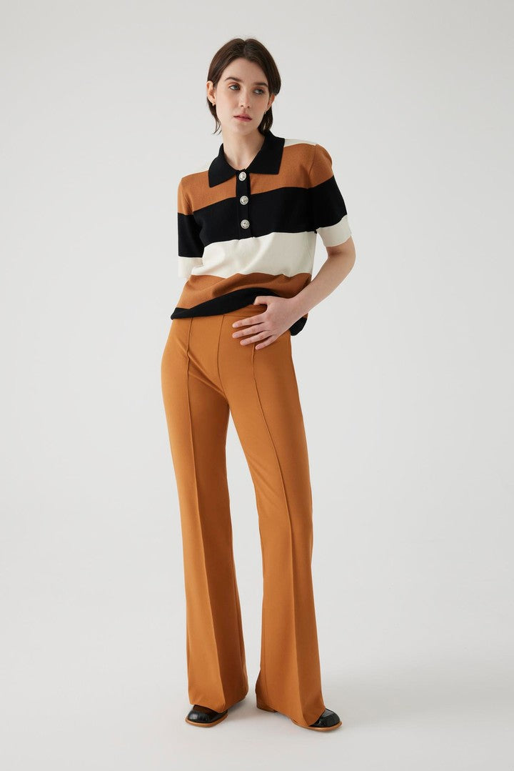 Cinnamon Straight Cut Pleated Pants