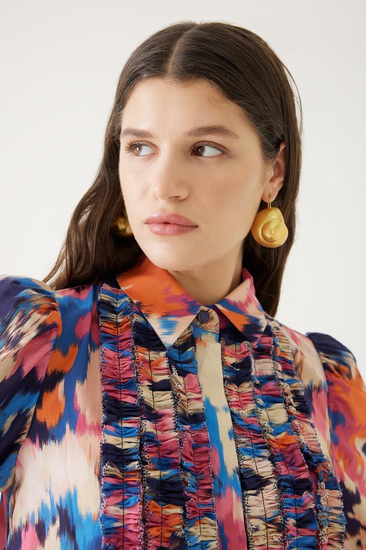 Abstract Print Shirt Dress