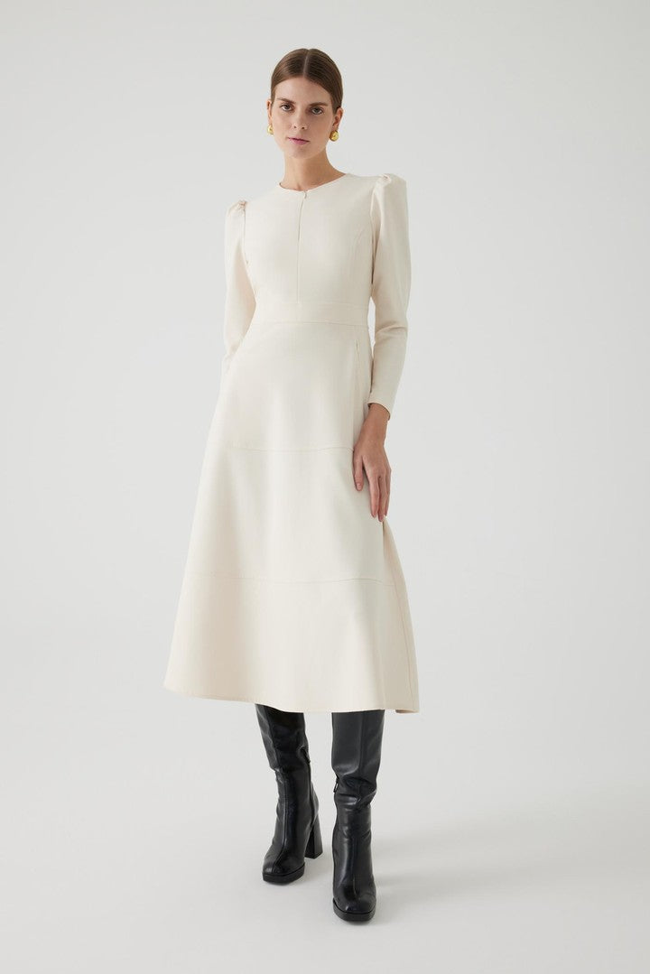 ecru midi dress Angela Midi Dress – ECRU 10 / ECRU