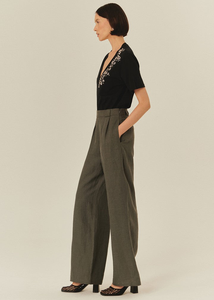 Pure Linen Palazzo Pants