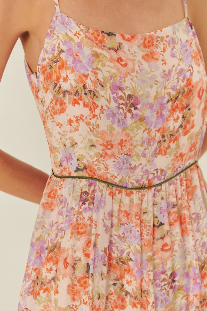 Strappy Floral Midi Dress